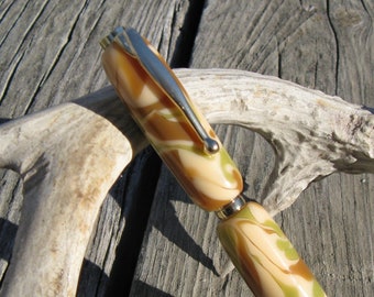 Brown & Green Cammo Handmade Twist Pen