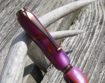 Purple and Orange Ambition Marble Ladies Twist Pen