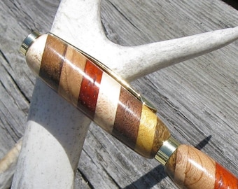 Laminated Exotic Wooden Striped Twist Pen