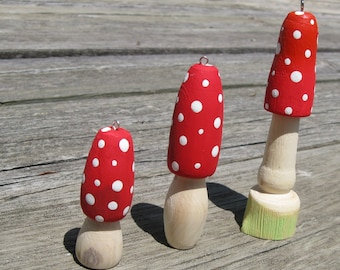 Salvaged Maple Mushroom Family Decor and Ornament