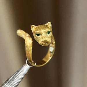 Italian Brushed Diamond Leopard Ring, Wedding Band, Anniversary Gift, Gift for Wife
