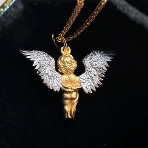 スタンディングエンジェルガーディアンペンダントネックレス、コンパニオンネックレス、カップルギフト、友人ギフト、自分へのギフト 画像 4