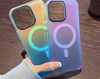 Luxe gradiënt kleurrijk Magsafe-hoesje voor iPhone 15 14 13 12 Pro Max 11