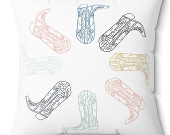 Cojín de bota de vaquero: Cojín decorativo de rodeo occidental para el hogar