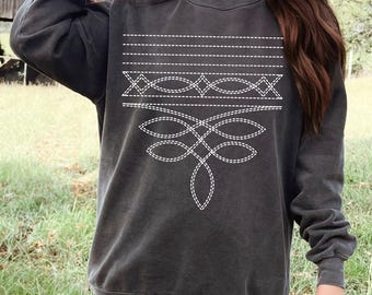 Western Boot Stitch Sweatshirt, Cowgirl Boutique Crewneck, Comfort Colors Western Pullover, Subtiler Rodeo Sweater, Cowgirl Geschenk