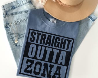 Camiseta Straight Outta Zona con gráfico del oeste de Arizona