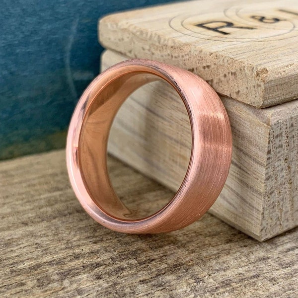 Brushed Copper Ring - Classic Copper Wedding Band