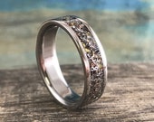 Meteorite and Dinosaur Bone Ring- Junk Mix- Male engagement ring- Men 39 s wedding band