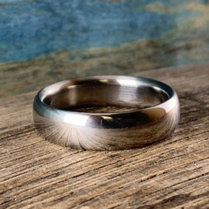 Modern Wedding Band Titanium Wedding Ring Men s Custom Engraving Simple Mens Wedding Band Etsy