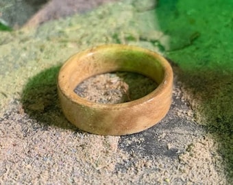 Spalted Birch Wood Ring for Him - Men's Wood Wedding Band - Custom Handcrafted Eco Friendly Ring