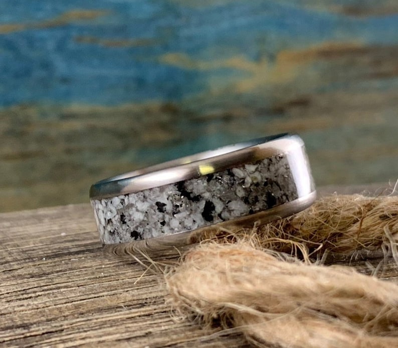 Men's Wedding Band Men's Titanium Ring Granite Etsy