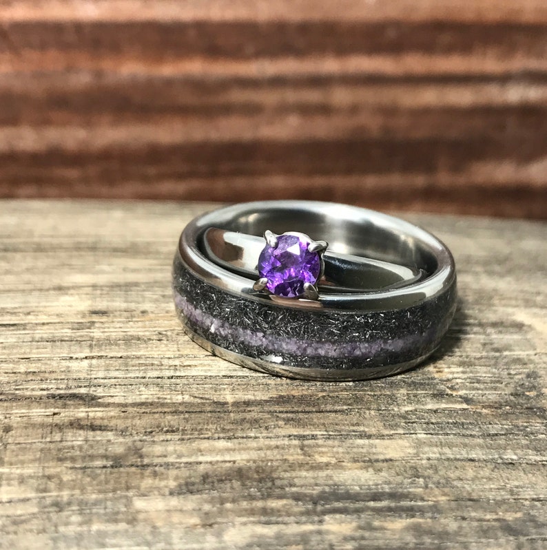 Wedding Band Set Wedding Bands His and Hers Meteorite Etsy