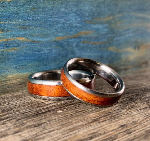 Exotic wood wedding rings clearance