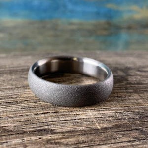 Mens Titanium Ring, Sandblasted Wedding Band for Him