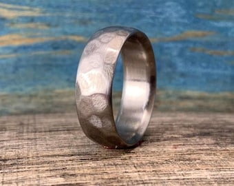 Men's Wedding Band - Titanium Comfort Fit Ring with Free Engraving