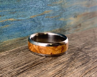 Custom Titanium Wedding Band - Unique Men's Ring - Valentines Day Gift