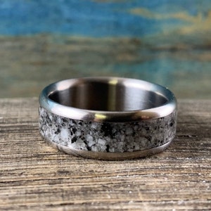 Men's Wedding Band - Men's Titanium Ring - Granite Ring