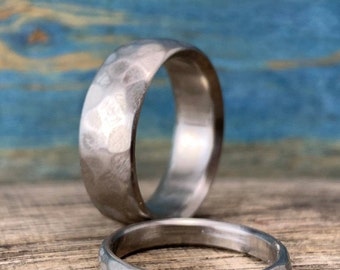 Wedding Bands His and Hers - Titanium Wedding Rings Set - Free Engraving