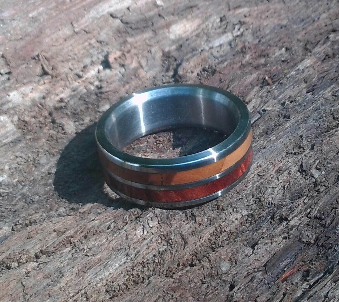Titanium Ring Wood Ring Wedding Ring Cedar of Lebanon Ring Etsy