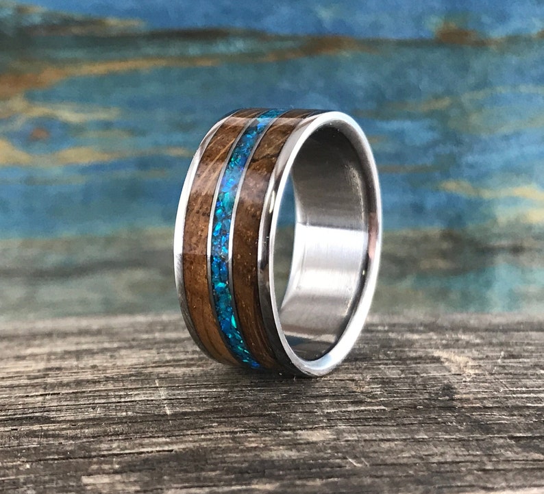 Whiskey Barrel Ring Men's Wood Wedding Ring Women's Etsy