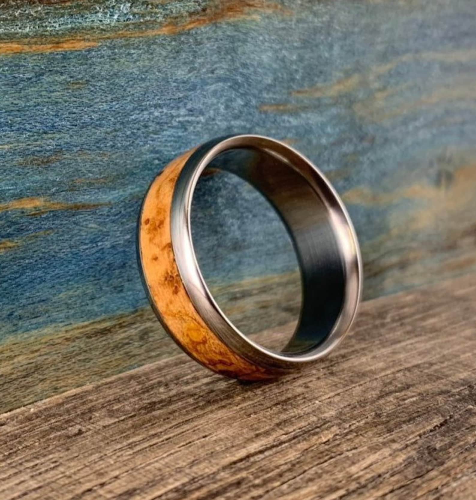 Custom Titanium Wedding Band Unique Men's Ring | Etsy