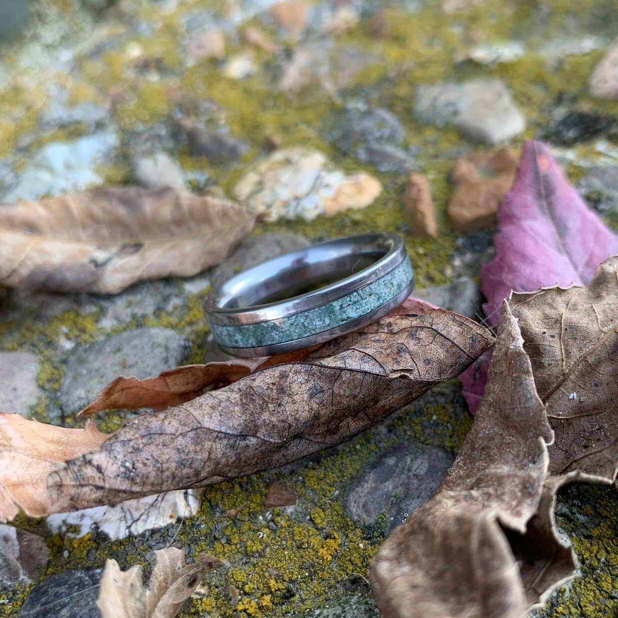 Moss Agate Ring Wedding Band for Women Moss Agate and - Etsy