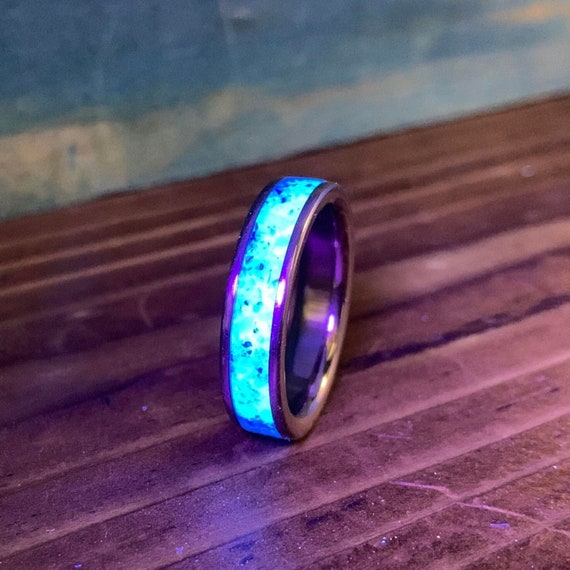 The Gateway Titanium Ring With Turquoise Blue Apatite Crystal