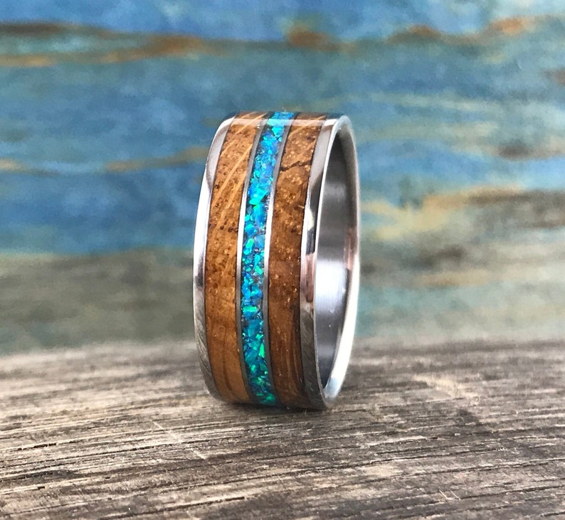 Whiskey Barrel Ring Men's Wood Wedding Ring Women's Etsy