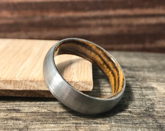 Men's Tianium Wood Wedding band, Titanium Ring mens, Mens Wedding Ring, Mens Wedding band, Bocote Wood ring, Wood Wedding Ring, Mens Ring