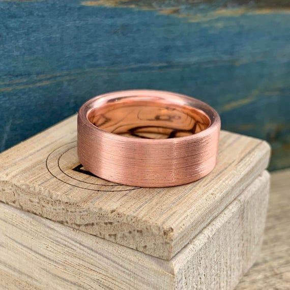 Brushed Copper Ring Classic Copper Wedding Band Custom