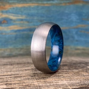 Titanium and Wood Ring - Wood Ring for Men - Men&#39;s Titanium Ring