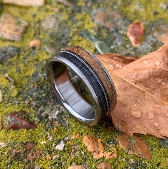 Wood Rings, Wood Wedding Bands, Wood Wedding Rings, 3 Piece Couple Set  Tungsten Bands with Wood Inlay, Couple Rings, Matching Wood Rings -  American Bandit Jewelry