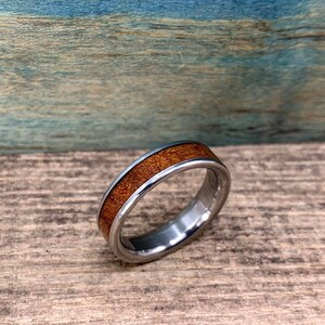 New Zealand Ancient Kauri Wood Ring- Unique Titanium Mens Wedding Band ...