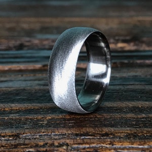 Men&#39;s Titanium Ring with Brushed Finish - Custom Wedding Band for Men