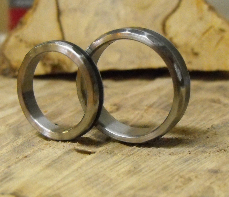 Titanium Rings Ebony Rings Mens Wedding Ring Wood Rings Wedding Rings Wedding Ring Set Mens Ring His and Hers Rings Womens Ring