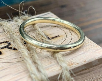 Dainty Wedding Band in 10k Yellow Gold - Custom Engraved Ladies Ring