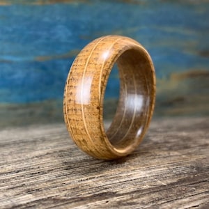 Men’s Wood Ring – Handmade Rustic Whiskey Barrel Ring -Wooden Wedding Band