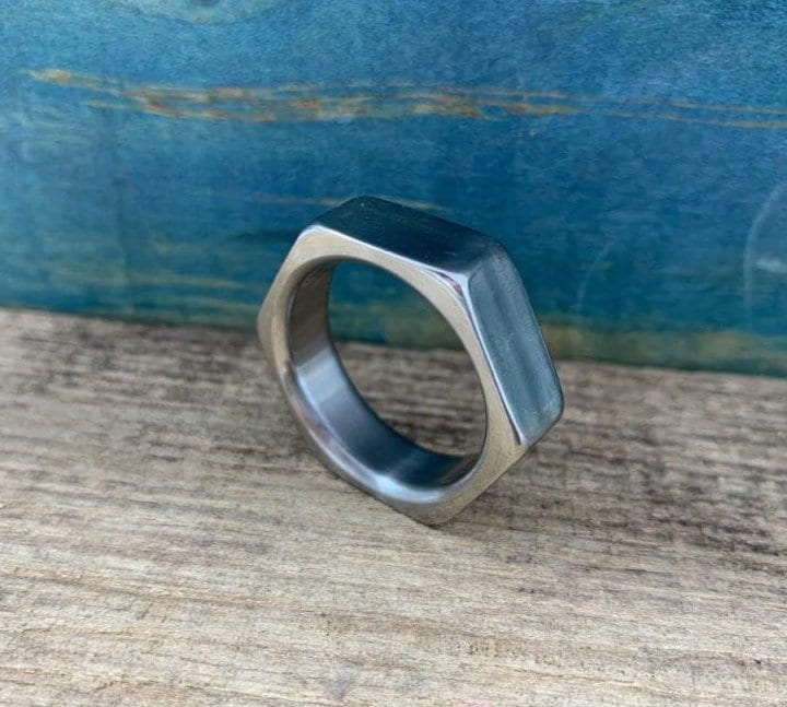 Rugged Hexagonal Titanium Nut Ring