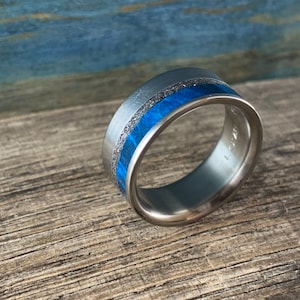 Men's Meteorite Ring Titanium Ring With Meteorite and - Etsy