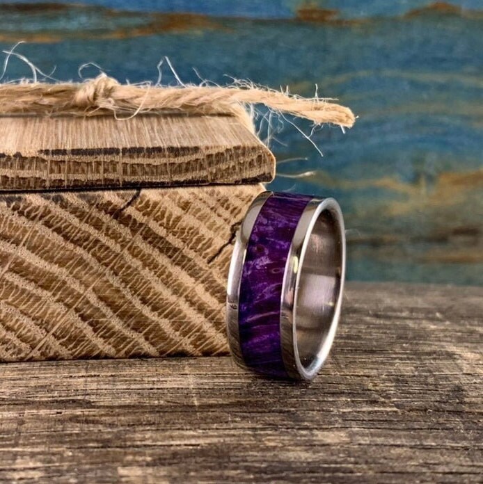 Purple wood ring deals