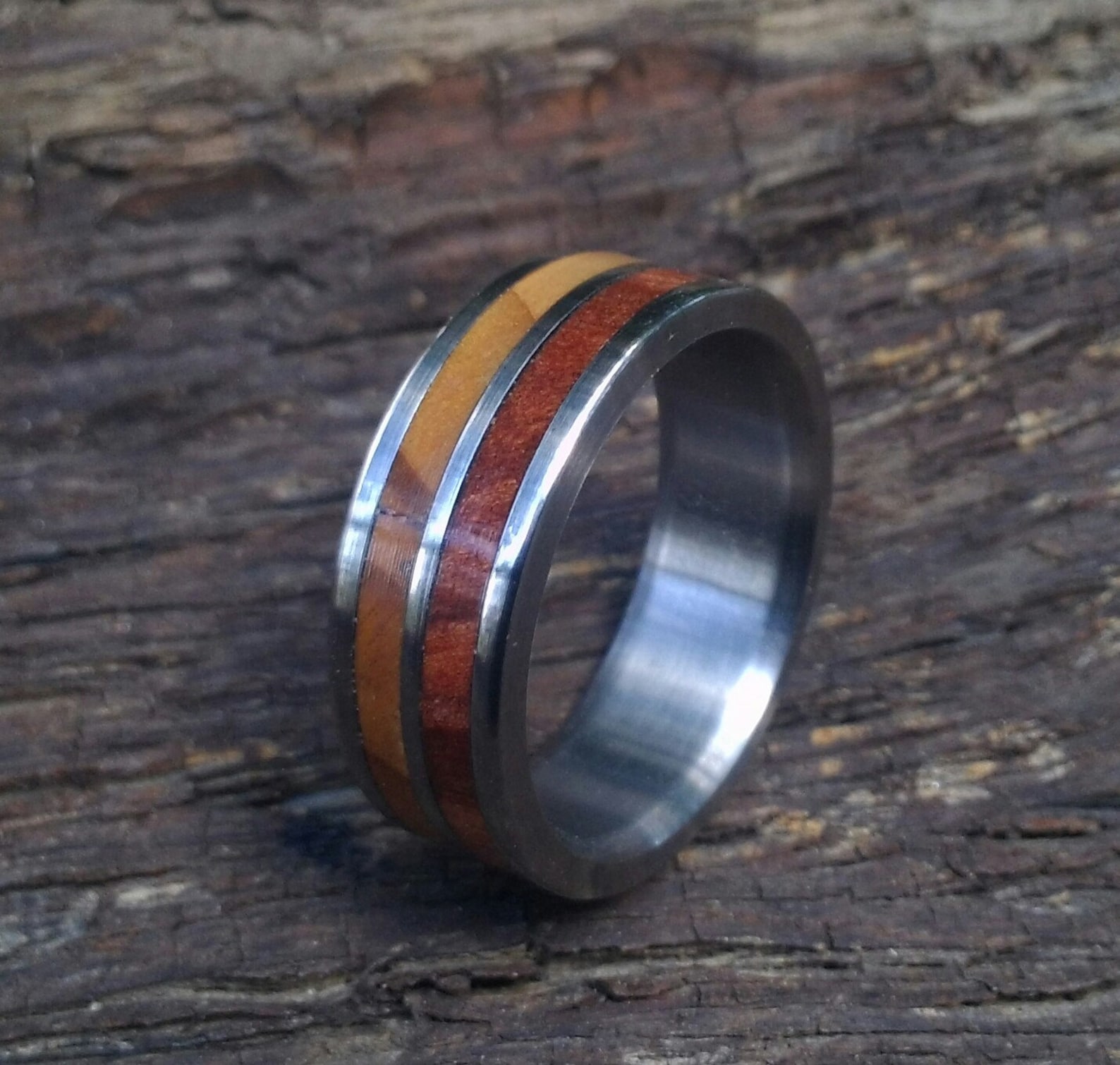 Titanium Ring Wood Ring Wedding Ring Cedar of Lebanon Ring Etsy