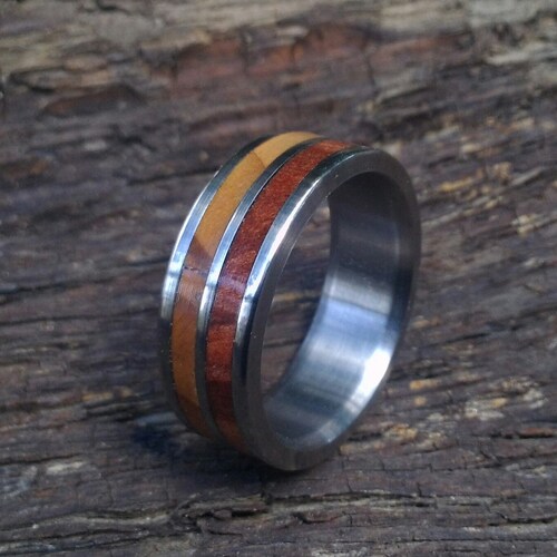Titanium Ring Wood Ring Wedding Ring 