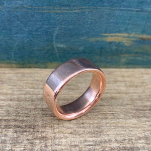 Copper Mens Ring - Classic Wedding Band with Engraving