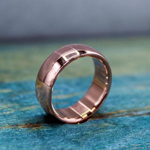 Modern Copper Men's Wedding Band - Custom Engraving - Simple Ring for Him