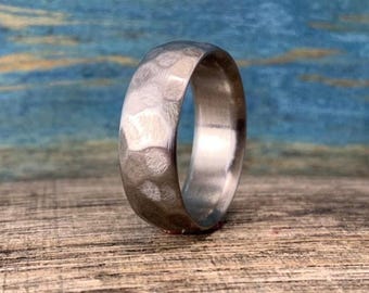Men's Wedding Band - Titanium Comfort Fit Ring with Free Engraving