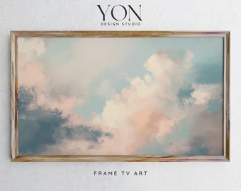 Abstract Clouds Frame TV Art | Textured Sky Decor | Dreamy Scene  | Ethereal Cloudscape | Expressive Sky Art