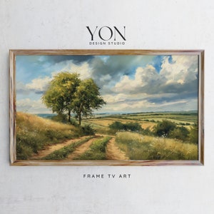 Rural Scenery Frame TV Art | Nature Inspired Painting | Rolling Fields Country Painting | Scenic Landscape Wallpaper |