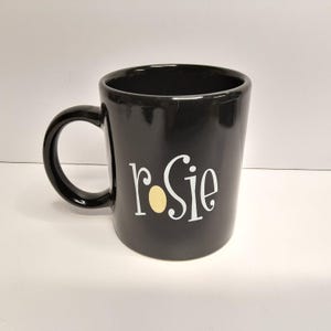 Vintage Rosie O&#39;Donnell Show Black Coffee Mug 1996 RARE