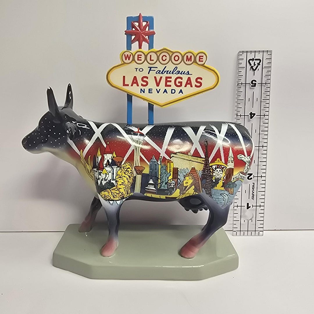 人気絶頂 Las Fabulous to Welcome Vegas Statue Cow Giftware Westland 彫刻・オブジェ