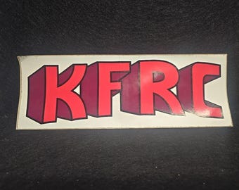 Adesivo vintage per paraurti della stazione radio KFRC di San Francisco, California, 25,4 x 8,9 cm, nuovo di zecca.